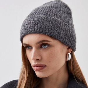 *NWT, SOLD OUT ONLINE* Karen Millen 
SOFT TOUCH WOOL BLEND KNIT HAT in grey